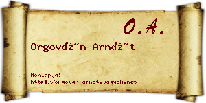 Orgován Arnót névjegykártya
